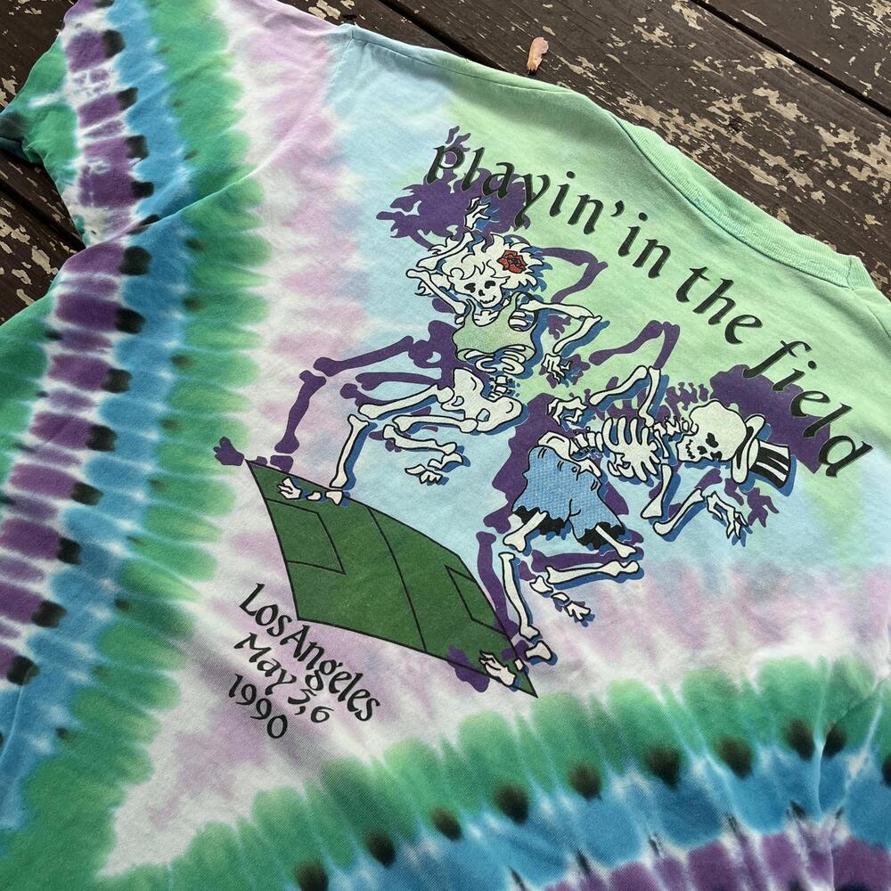 (XL) Vintage 90s (1990) Grateful Dead Olympic Velodrome Skull Soccer T-Shirt Dye - Picture 4 of 8